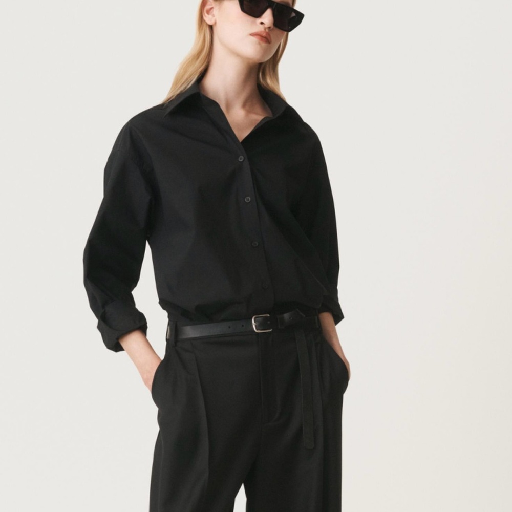 Zara Oversized Black Button Down Shirt